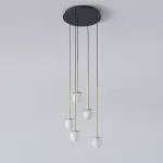 COTTON PANEL RH19, fi100 wisząca LED 5x2,7W/298lm/3000K, 230V, przewód czarny, kolor złota (gładki mat)