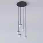 COTTON PANEL RH19, fi100 wisząca LED 5x2,7W/298lm/3000K, 230V, przewód czarny, szary grafitowy (mat struktura) RAL 7024