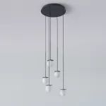 COTTON PANEL RH19, fi100 wisząca LED 5x2,7W/298lm/3000K, 230V, przewód czarny, szary grafitowy (mat) RAL 7024