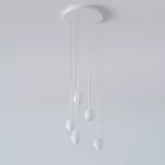 COTTON PANEL RH19, fi100 wisząca LED 5x2,7W/298lm/3000K, 230V, przewód transparentny, biały sygnałowy (mat struktura) RAL 9003