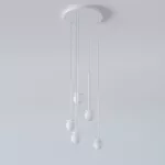 COTTON PANEL RH19, fi100 wisząca LED 5x2,7W/298lm/3000K, 230V, przewód transparentny, biały sygnałowy (mat) RAL 9003