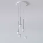 COTTON PANEL RH19, fi100 wisząca LED 5x2,7W/298lm/3000K, 230V, przewód transparentny, kolor srebra (gładki mat)