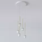 COTTON PANEL RH19, fi100 wisząca LED 5x2,7W/298lm/3000K, 230V, przewód transparentny, kolor złota (gładki mat)