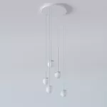 COTTON PANEL RH19, fi100 wisząca LED 5x2,7W/298lm/3000K, 230V, przewód transparentny, srebrny aluminiowy (mat) RAL 9006