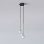 COTTON PANEL RH24, fi100 wisząca LED 3x2,7W/298lm/3000K, 230V, przewód czarny, kolor złota (gładki mat)