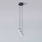 COTTON PANEL RH24, fi100 wisząca LED 3x2,7W/298lm/3000K, 230V, przewód czarny, szary grafitowy (mat struktura) RAL 7024