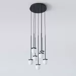 COTTON PANEL RH25, fi100 wisząca LED 7x2,7W/298lm/3000K, 230V, przewód czarny, czarny głęboki (mat struktura) RAL 9005