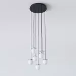 COTTON PANEL RH25, fi100 wisząca LED 7x2,7W/298lm/3000K, 230V, przewód czarny, kolor srebra (gładki mat)