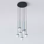 COTTON PANEL RH25, fi100 wisząca LED 7x2,7W/298lm/3000K, 230V, przewód czarny, szary grafitowy (mat) RAL 7024