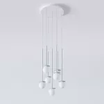 COTTON PANEL RH25, fi100 wisząca LED 7x2,7W/298lm/3000K, 230V, przewód transparentny, srebrny aluminiowy (mat struktura) RAL 9006