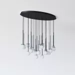 COTTON PANEL RH59 elipsa 1100x600, fi100 wisząca LED 22x2,7W/298lm/3000K, 230V, przewód czarny, czarny głęboki (mat struktura) RAL 9005