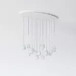 COTTON PANEL RH59 elipsa 1100x600, fi100 wisząca LED 22x2,7W/298lm/3000K, 230V, przewód transparentny, biały sygnałowy (mat struktura) RAL 9003