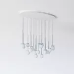 COTTON PANEL RH59 elipsa 1100x600, fi100 wisząca LED 22x2,7W/298lm/3000K, 230V, przewód transparentny, srebrny aluminiowy (mat struktura) RAL 9006