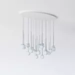 COTTON PANEL RH59 elipsa 1100x600, fi100 wisząca LED 22x2,7W/298lm/3000K, 230V, przewód transparentny, srebrny aluminiowy (mat) RAL 9006