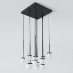 COTTON PANEL HF3, fi100 wisząca max.13x1,9W, G9, 230V, przewód czarny, czarny głęboki (mat struktura) RAL 9005