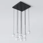 COTTON PANEL HF3, fi100 wisząca max.13x1,9W, G9, 230V, przewód czarny, kolor srebra (gładki mat)