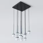 COTTON PANEL HF3, fi100 wisząca max.13x1,9W, G9, 230V, przewód czarny, szary grafitowy (mat) RAL 7024