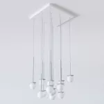 COTTON PANEL HF3, fi100 wisząca max.13x1,9W, G9, 230V, przewód transparentny, srebrny aluminiowy (mat) RAL 9006