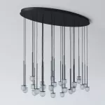 CLAR PANEL HF46 elipsa 1500x750, fi100 wisząca LED 30x2,7W/298lm/3000K, 230V, przewód czarny guma, czarny (mat) RAL 9017