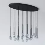 CLAR PANEL HF46 elipsa 1500x750, fi100 wisząca LED 30x2,7W/298lm/3000K, 230V, przewód czarny guma, czarny głęboki (mat struktura) RAL 9005