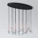 CLAR PANEL HF46 elipsa 1500x750, fi100 wisząca LED 30x2,7W/298lm/3000K, 230V, przewód czarny guma, kolor miedzi (gładki mat)