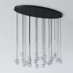 CLAR PANEL HF46 elipsa 1500x750, fi100 wisząca LED 30x2,7W/298lm/3000K, 230V, przewód czarny guma, kolor srebra (gładki mat)