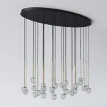 CLAR PANEL HF46 elipsa 1500x750, fi100 wisząca LED 30x2,7W/298lm/3000K, 230V, przewód czarny guma, kolor złota (gładki mat)