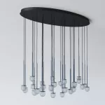 CLAR PANEL HF46 elipsa 1500x750, fi100 wisząca LED 30x2,7W/298lm/3000K, 230V, przewód czarny guma, szary grafitowy (mat struktura) RAL 7024