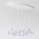 CLAR PANEL HF46 elipsa 1500x750, fi100 wisząca LED 30x2,7W/298lm/3000K, 230V, przewód transparentny, biały sygnałowy (mat struktura) RAL 9003