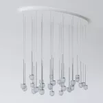 CLAR PANEL HF46 elipsa 1500x750, fi100 wisząca LED 30x2,7W/298lm/3000K, 230V, przewód transparentny, kolor srebra (gładki mat)