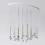 CLAR PANEL HF46 elipsa 1500x750, fi100 wisząca LED 30x2,7W/298lm/3000K, 230V, przewód transparentny, kolor złota (gładki mat)