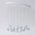 CLAR PANEL HF46 elipsa 1500x750, fi100 wisząca LED 30x2,7W/298lm/3000K, 230V, przewód transparentny, srebrny aluminiowy (mat struktura) RAL 9006