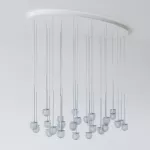 CLAR PANEL HF46 elipsa 1500x750, fi100 wisząca LED 30x2,7W/298lm/3000K, 230V, przewód transparentny, srebrny aluminiowy (mat) RAL 9006