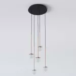 CLAR PANEL RH19, fi100 wisząca LED 5x2,7W/298lm/3000K, 230V, przewód czarny guma, kolor miedzi (gładki mat)