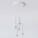 CLAR PANEL RH19, fi100 wisząca LED 5x2,7W/298lm/3000K, 230V, przewód transparentny, kolor srebra (gładki mat)
