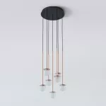 CLAR PANEL RH25, fi100 wisząca LED 7x2,7W/298lm/3000K, 230V, przewód czarny guma, kolor miedzi (gładki mat)