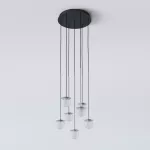 CLAR PANEL RH25, fi100 wisząca LED 7x2,7W/298lm/3000K, 230V, przewód czarny guma, kolor srebra (gładki mat)