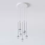 CLAR PANEL RH25, fi100 wisząca LED 7x2,7W/298lm/3000K, 230V, przewód transparentny, kolor srebra (gładki mat)