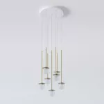 CLAR PANEL RH25, fi100 wisząca LED 7x2,7W/298lm/3000K, 230V, przewód transparentny, kolor złota (gładki mat)