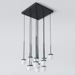 COTTON PANEL HF3, fi100 wisząca LED 13x2,7W/298lm/3000K, 230V, przewód czarny, czarny (mat) RAL 9017