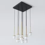 COTTON PANEL HF3, fi100 wisząca LED 13x2,7W/298lm/3000K, 230V, przewód czarny, kolor złota (gładki mat)