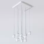 COTTON PANEL HF3, fi100 wisząca LED 13x2,7W/298lm/3000K, 230V, przewód transparentny, srebrny aluminiowy (mat struktura) RAL 9006