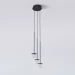 CLAR PANEL RH24, fi100 wisząca LED 3x2,7W/298lm/3000K, 230V, przewód czarny guma, czarny (mat) RAL 9017