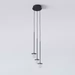 CLAR PANEL RH24, fi100 wisząca LED 3x2,7W/298lm/3000K, 230V, przewód czarny guma, czarny głęboki (mat struktura) RAL 9005