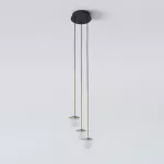 CLAR PANEL RH24, fi100 wisząca LED 3x2,7W/298lm/3000K, 230V, przewód czarny guma, kolor złota (gładki mat)