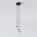 CLAR PANEL RH24, fi100 wisząca LED 3x2,7W/298lm/3000K, 230V, przewód czarny guma, szary grafitowy (mat struktura) RAL 7024