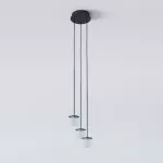 CLAR PANEL RH24, fi100 wisząca LED 3x2,7W/298lm/3000K, 230V, przewód czarny guma, szary grafitowy (mat) RAL 7024