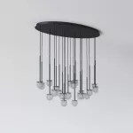 CLAR PANEL RH59 elipsa 1100x600, fi100 wisząca LED 22x2,7W/298lm/3000K, 230V, przewód czarny guma, czarny (mat) RAL 9017