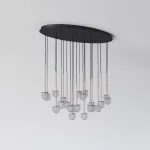 CLAR PANEL RH59 elipsa 1100x600, fi100 wisząca LED 22x2,7W/298lm/3000K, 230V, przewód czarny guma, kolor miedzi (gładki mat)