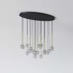 CLAR PANEL RH59 elipsa 1100x600, fi100 wisząca LED 22x2,7W/298lm/3000K, 230V, przewód czarny guma, kolor złota (gładki mat)